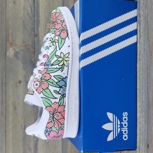 adidas Women's Stan Smith Leather All Over Floral Print Sneakers